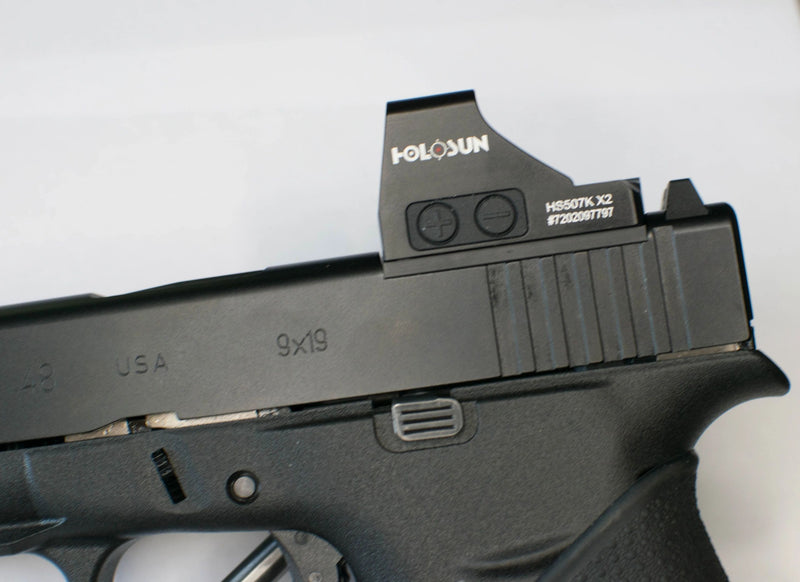 Load image into Gallery viewer, Glock 48/43X to Holosun 407k/507k Steel Red Dot Adapter Plate

